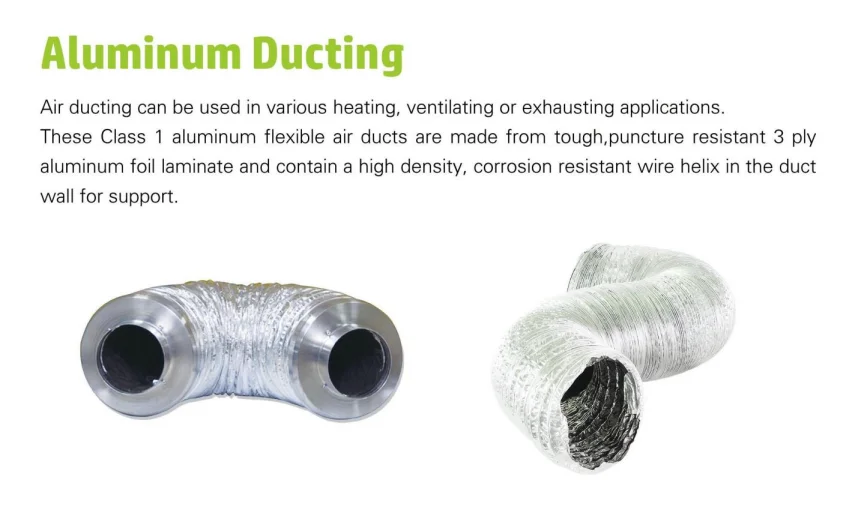 
High Flexible Aluminum Air Ducting Ventilation Ducting for Grow Tent 