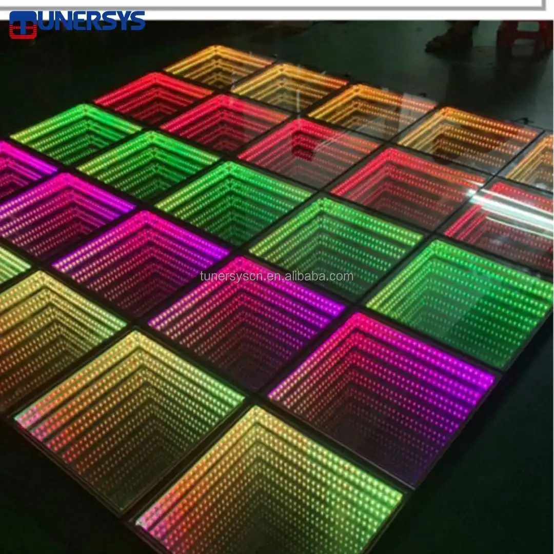 TUNERSYS высококачественные RGB напольные танцевальные панели Стеклянные Диско-Ночные Клубные прожекторы DMX Color 3d бесконечное зеркало СВЕТОДИОДНЫЙ танцпол