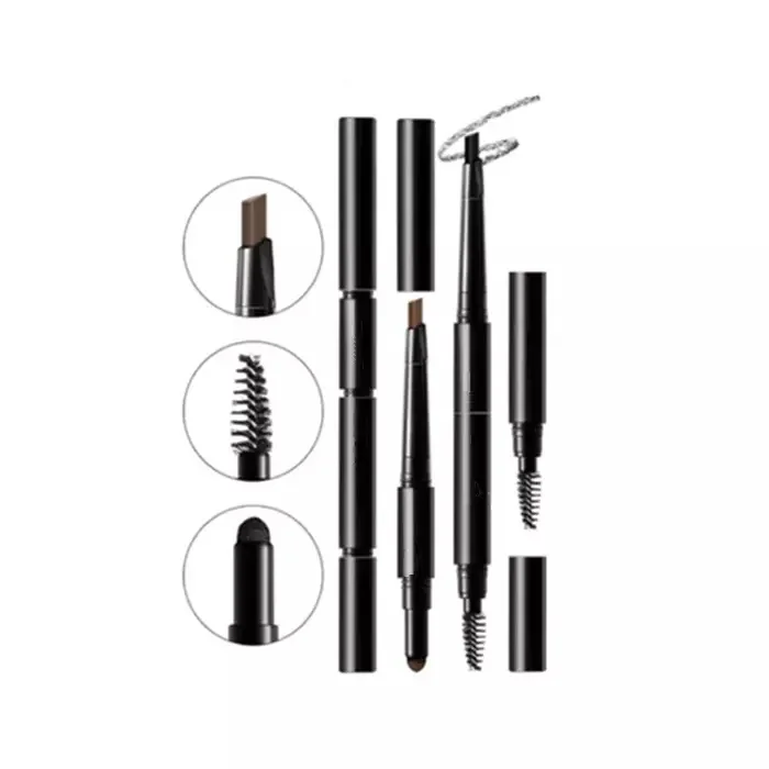 Low MOQ Make Your Own Brand Triangle Waterproof 3 in 1 Private Label Eyebrow Pencil For Cosmetic Makeup