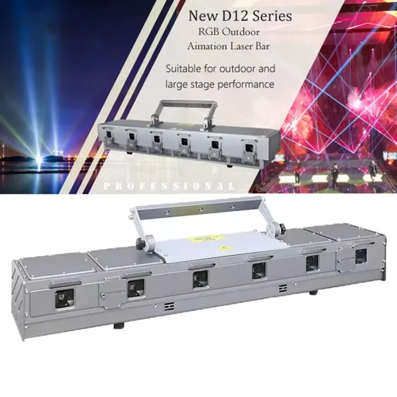 ZY Outdoor Waterproof RGB IP65 Projector Latest 2W Laser With 6 Eye Aluminum Body DMX512 Control Mode 12W/18W Power
