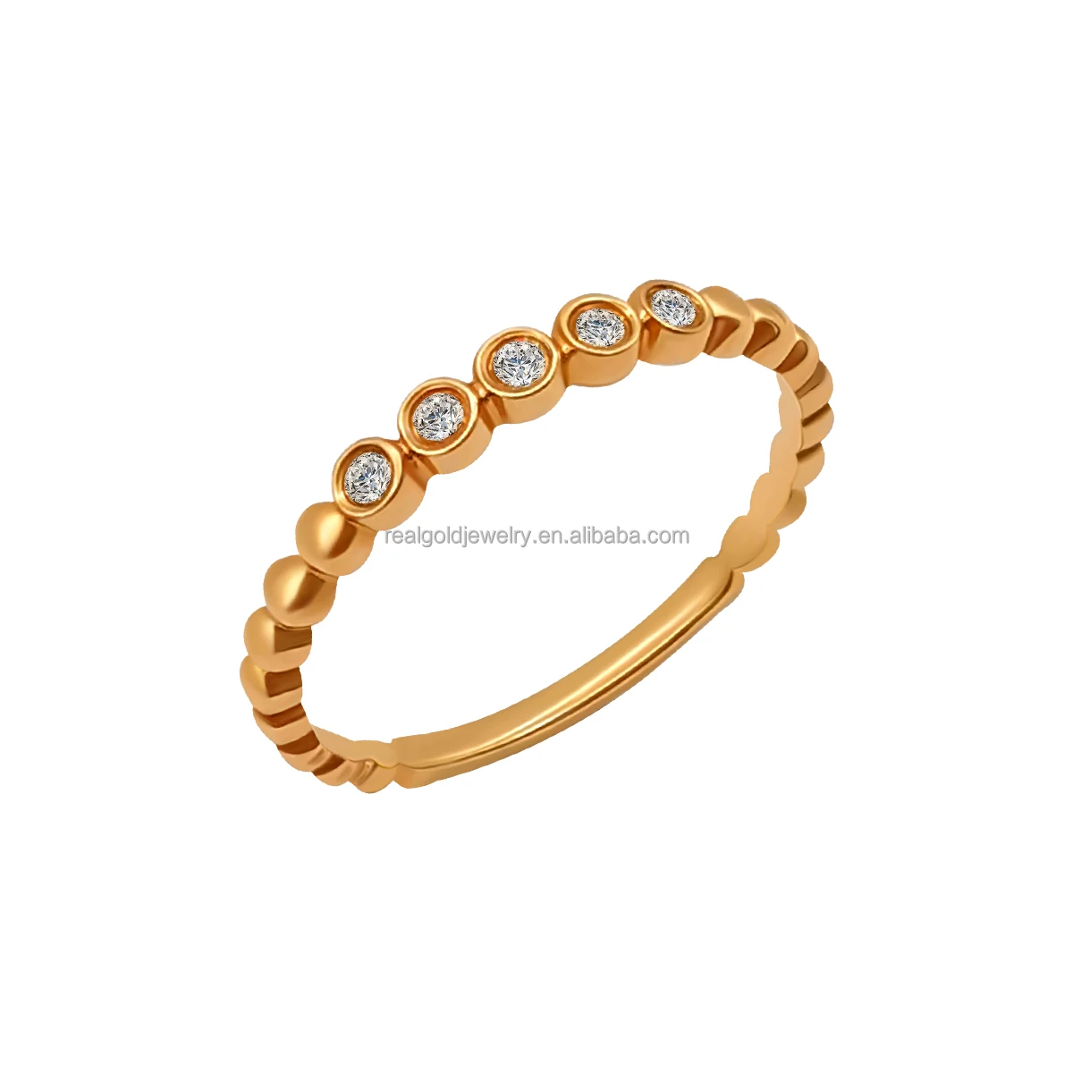 Trendy 18K Solid Gold Natural Diamond Rings Custom Shape and Pattern Elegant Delicate Sweet Finger Ring Fine Jewelry