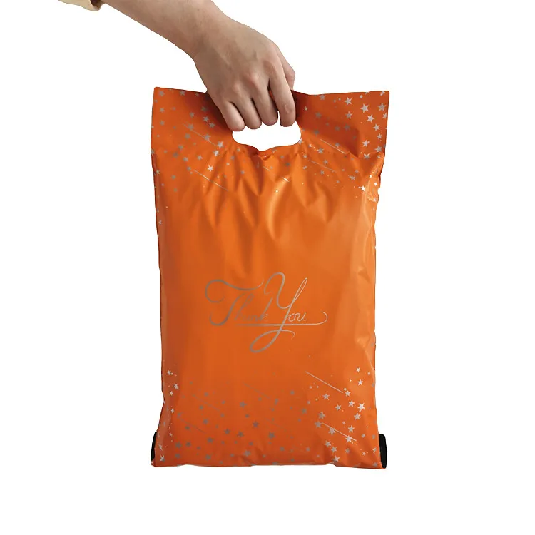 Custom Printed Logo Design Tearproof Poly Courier Packaging Bag Envelope Express Courier Packaging Bag With Handle