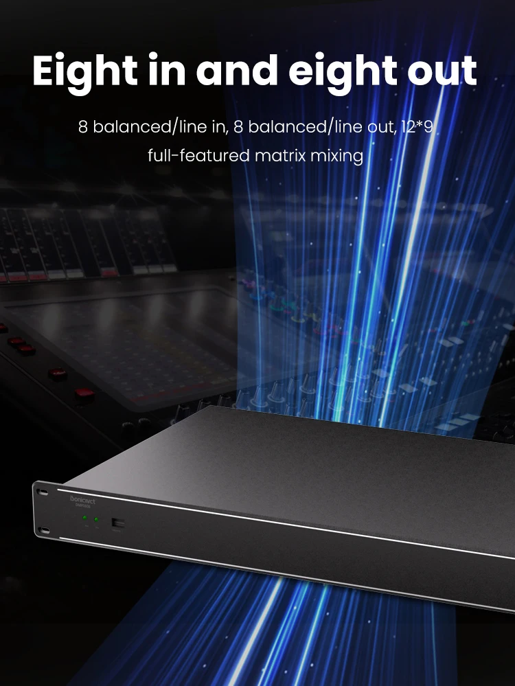 ISonicavct DMP0808 Professional DSP 8-Input 8-Output Audio Conferencing Broadcast PA System Router Mixing Matrix Sound Processor