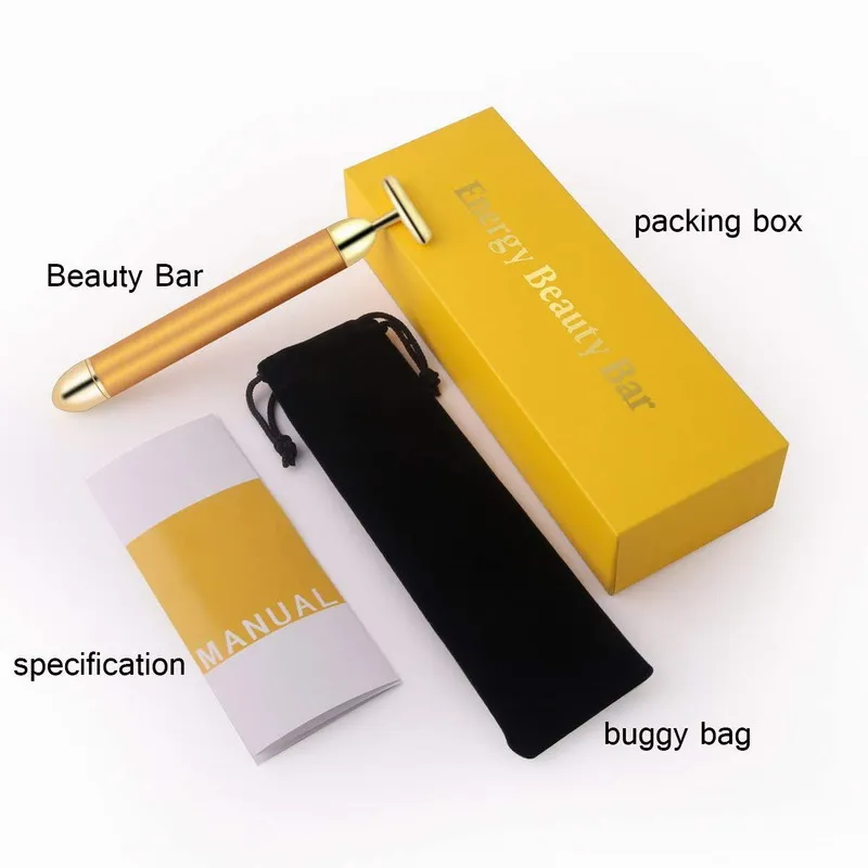  OEM ODM оптовая продажа 24K Gold Energy Beauty Bar для глаз губ теплая вибрационная Массажная