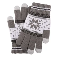 OEM Touch screen Warm Winter knitted man women fashion design jacquard logo gloves