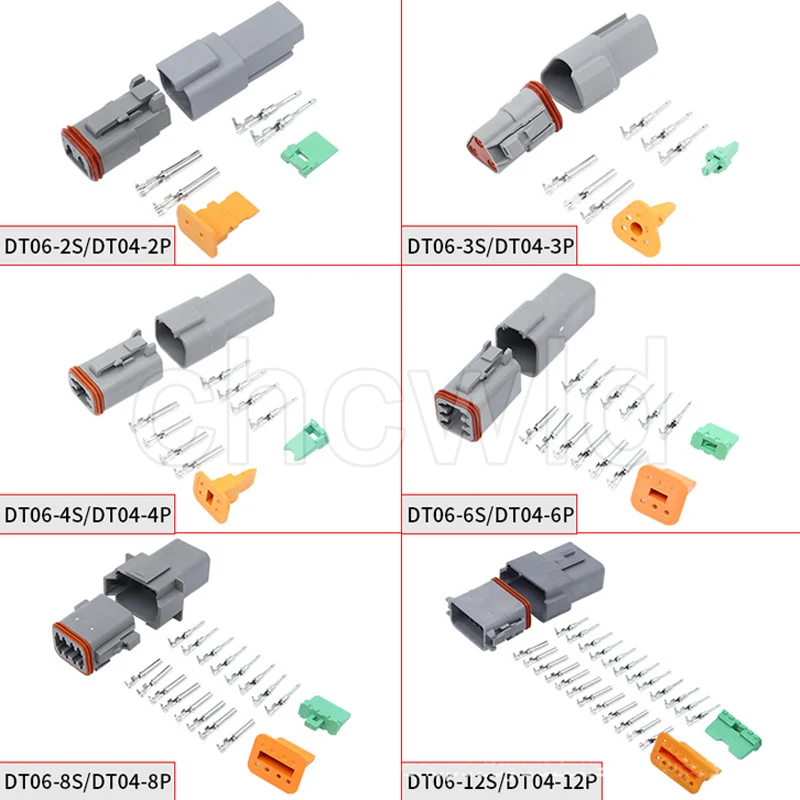 High quality 2 pin automotive deutsch dt series kit female waterproof auto dt06-2s connector