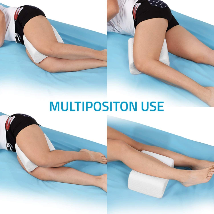Orthopedic Memory Foam Knee Leg Pillow for Side Sleeper with Washable Cover