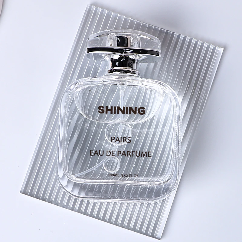 whole 100ml empty clear flat side round should abely perfume bottle with label sticker
