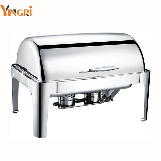 723GHKS Chaffing Dishes Buffet Catering Stainless Steel  Food Warmer Gold Hydraulic Chef Chafing Dish Buffet Set For Catering