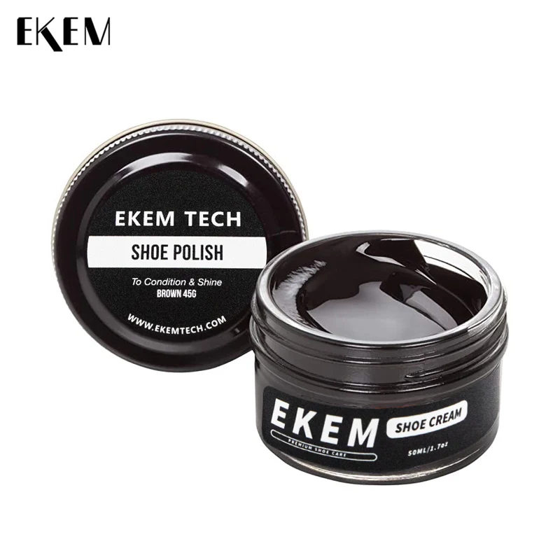 EKEM Black & Natural Waxed Shoe Polish Cream Luxury Solid Shoe Polish Leather Conditioner