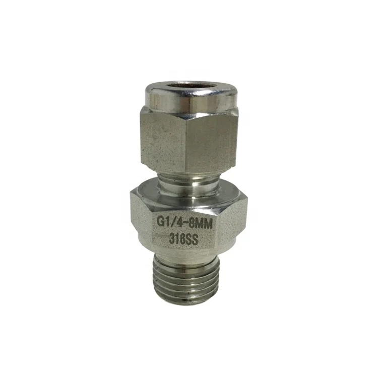 Stainless Steel 316 Male Thread Straight Tube Fitting with VCO O-Ring Face Seal
