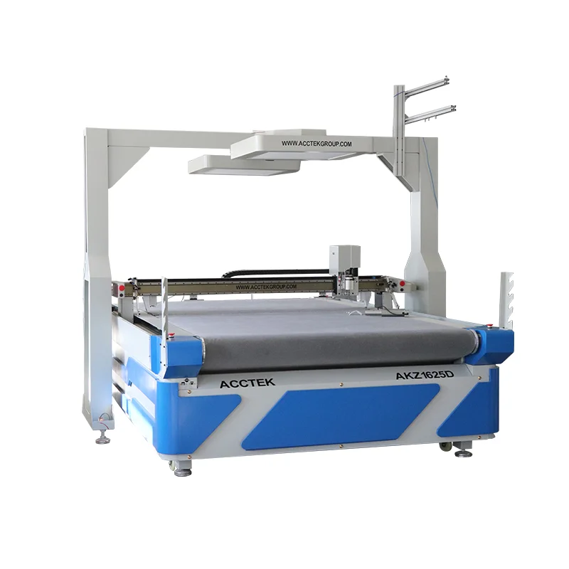 Automatic fabric cutting machine cnc leather cutter with oscillating cutting tool big Camera/CCD