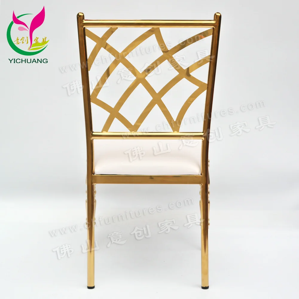 Modern diamond decoration banquet gold stainless steel ballroom chiavari chair,bride and groom royal wedding chair