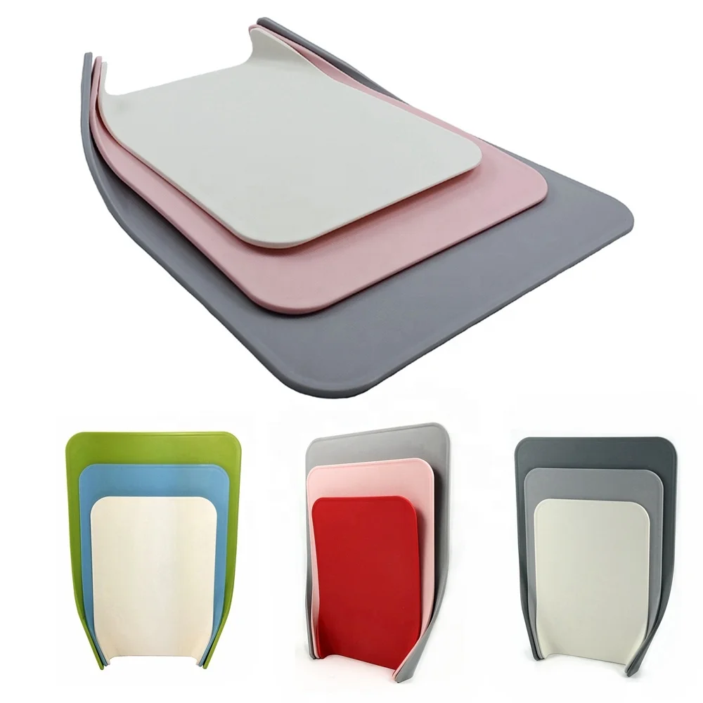Cheap 3pcs Colour Coded Plastic Cutting Chopping Board Mat Slicing Fruits & Vegetables Dishwasher Safe