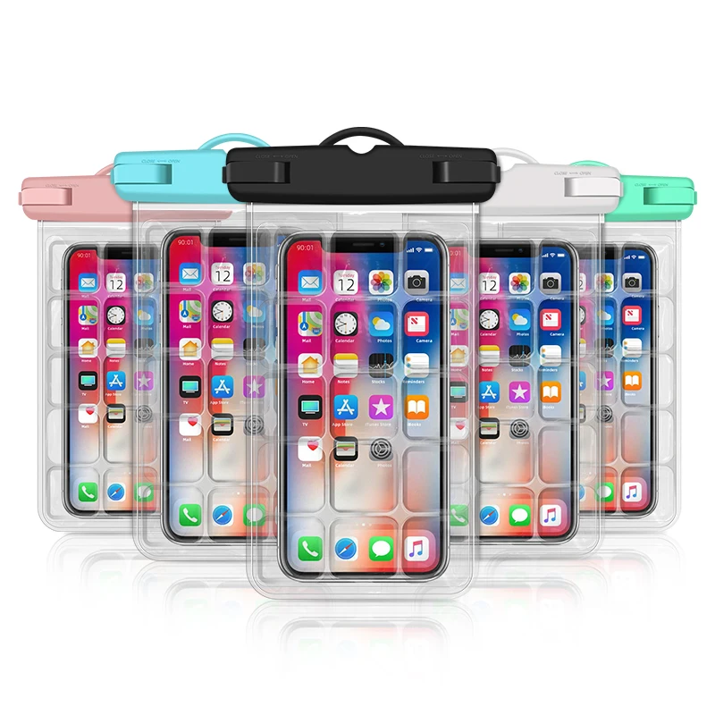 Custom Logo Clear Cell Phone Pouch Underwater Touch Screen Universal Outdoor Waterproof Smartphone Dry Bag Swim Travel