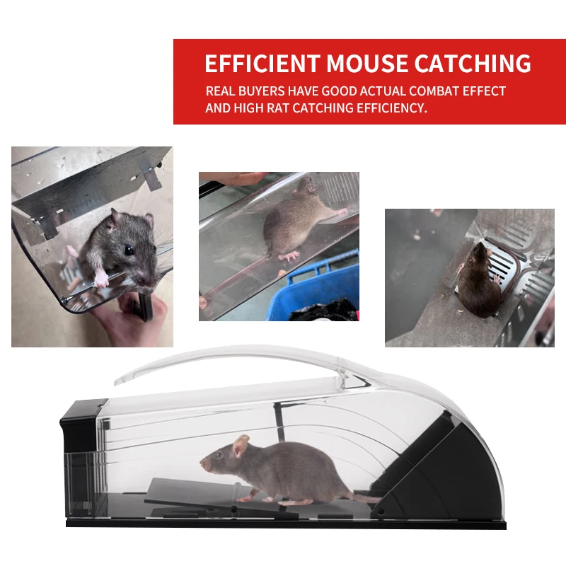 Rat Catcher With Grip Black For Small Mouse Reusable Mouse Killer Box No Attractant Mice Trap