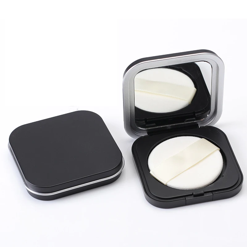 Empty Packaging Boxes Eyelash Boxe Compact Case With Mirror Blush Compact Tractor Makeup Compact Case Luxury Matte Black Cover