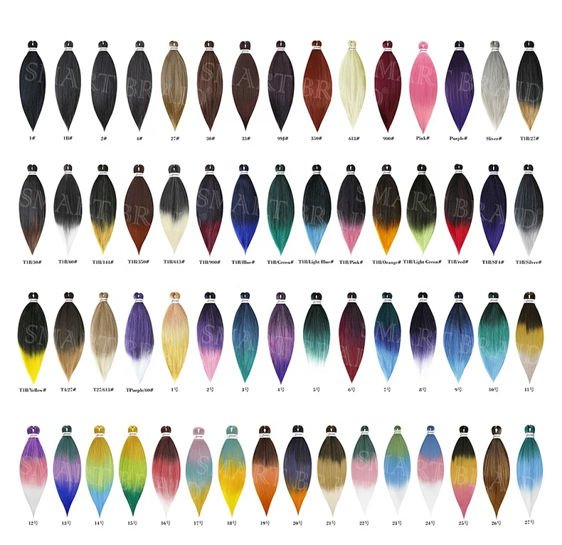 1 Pack 26inch 95grams Low Temperature Flame Retardant Synthetic Ombre Purple Blue Blonde Pre Stretched Braiding Hair