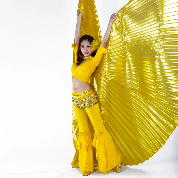 Performance accessory golden color adult 360 degree belly dance wings