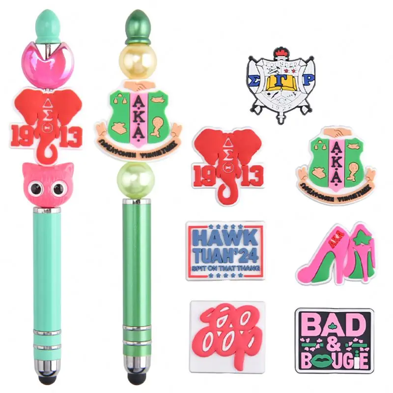 Hot Trending Diy Pvc Pens Printed Focal Beads Beaded Cartoon Silicone  Waterproof Nurse  Beads  Accessory-2 Christmas