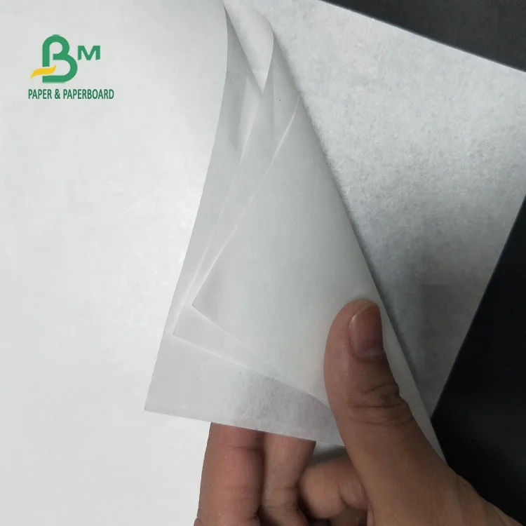 45g Glossy White Kraft MG Paper Greaseproof Bleached Roll Paper For Cover Hamburger