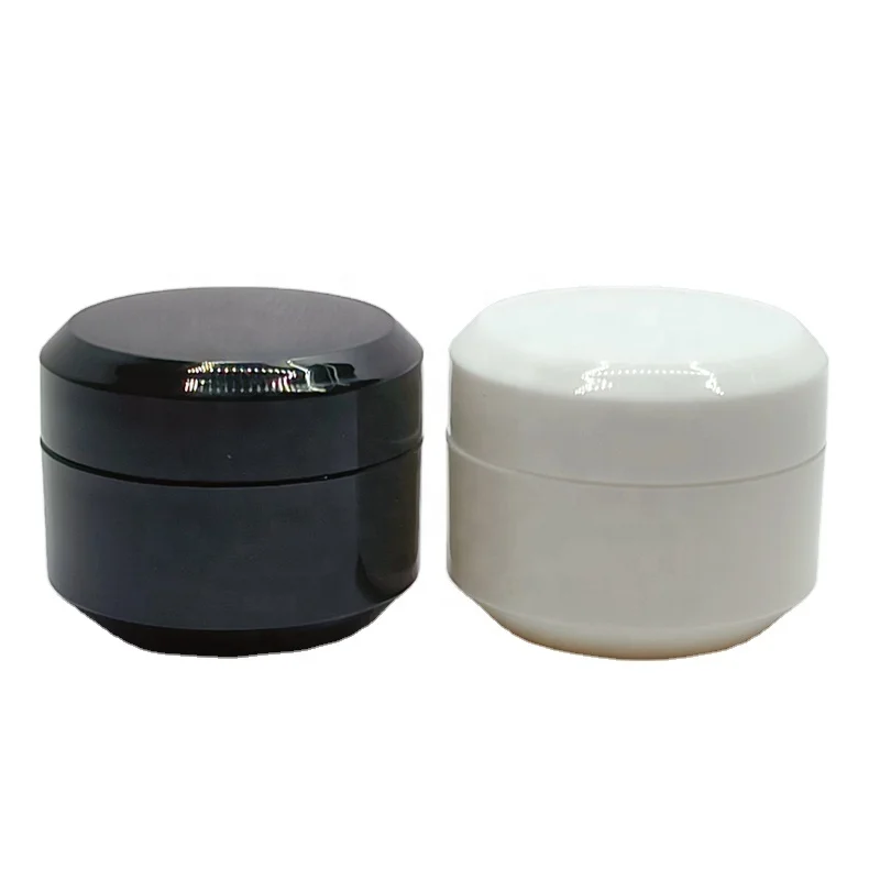 Custom 5g 10g 15g 30g 50g empty  Black White Plastic Jars for Nail gel polish Cosmetic jar