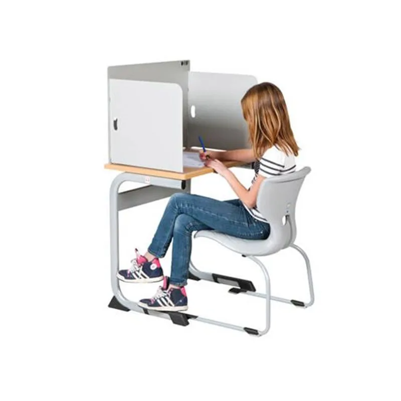 Modern School Furniture School Table Desk Classroom Student Desk With Plastic Desktop Privacy Panel Desk Divider