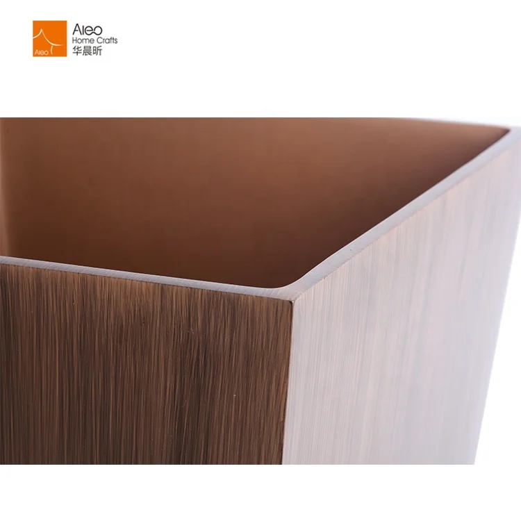 Eco Hotel Room Trash Can And Office Household Kitchen Waste Bin Durable Bathroom Trash Can With Wooden Grain