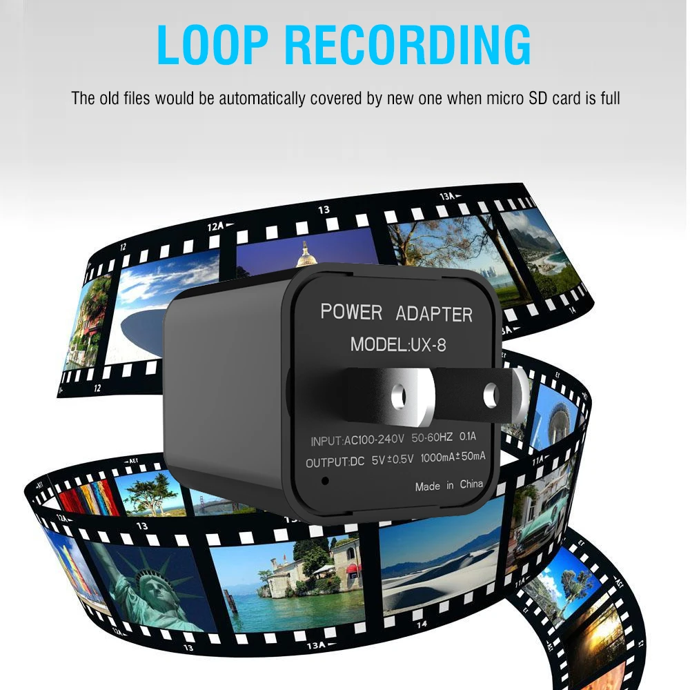 Camera USB Charger HD 1080P Nanny Cam with Motion Detection for Home Security