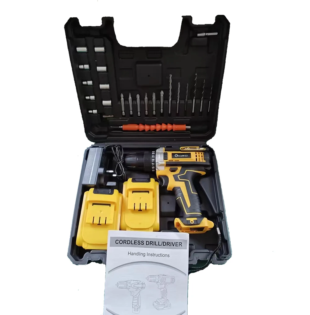 Cordless drill with 2 batteries  18v cordless drill