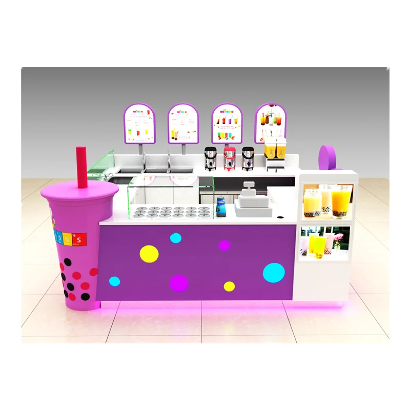 2022 Modern bubble tea kiosk|fresh juice bar booth|Bubble Tea Shop counter for sale
