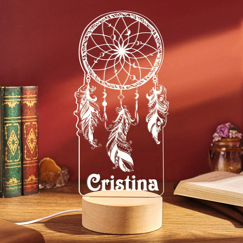 Personalized Dream Catcher Nightlights Custom Creative Light 3D Illusion Lamp