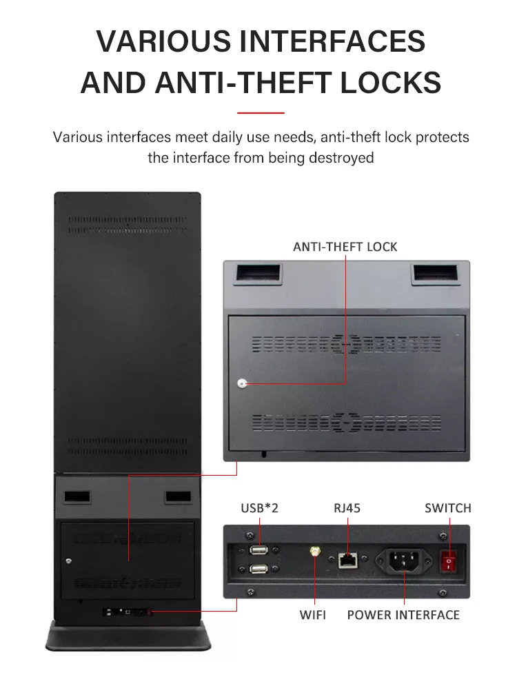 Indoor Screen Floor Stand Indoor Led Advertising Digital Signage Display Media Player