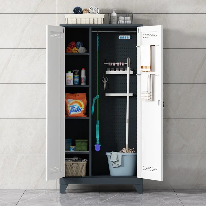 Janitorial Closet Tool Storage Cabinet Iron Steel Tool Chest Workshop Customizable Janitorial Cabinet Steel Cart ALL ONE TECH