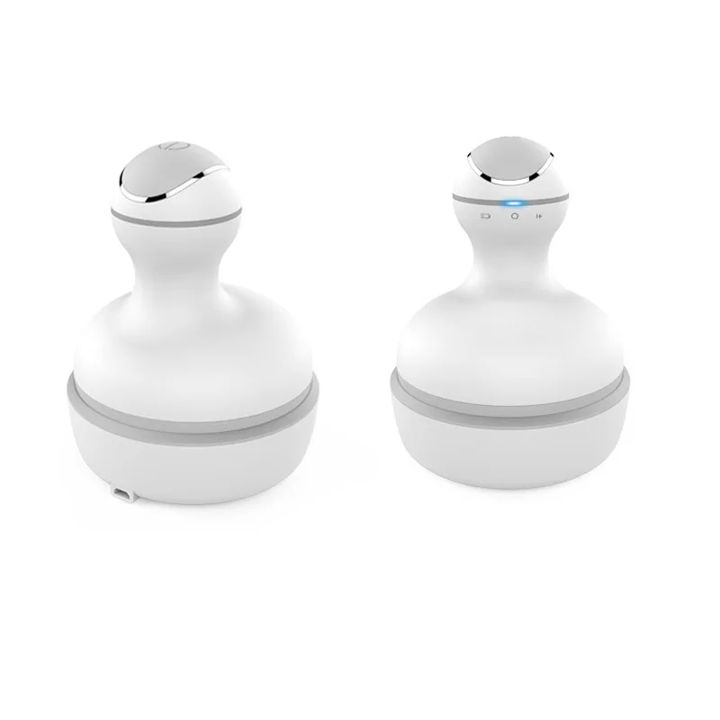 
factory waterproof Portable electric silicone head massager gray color massager 