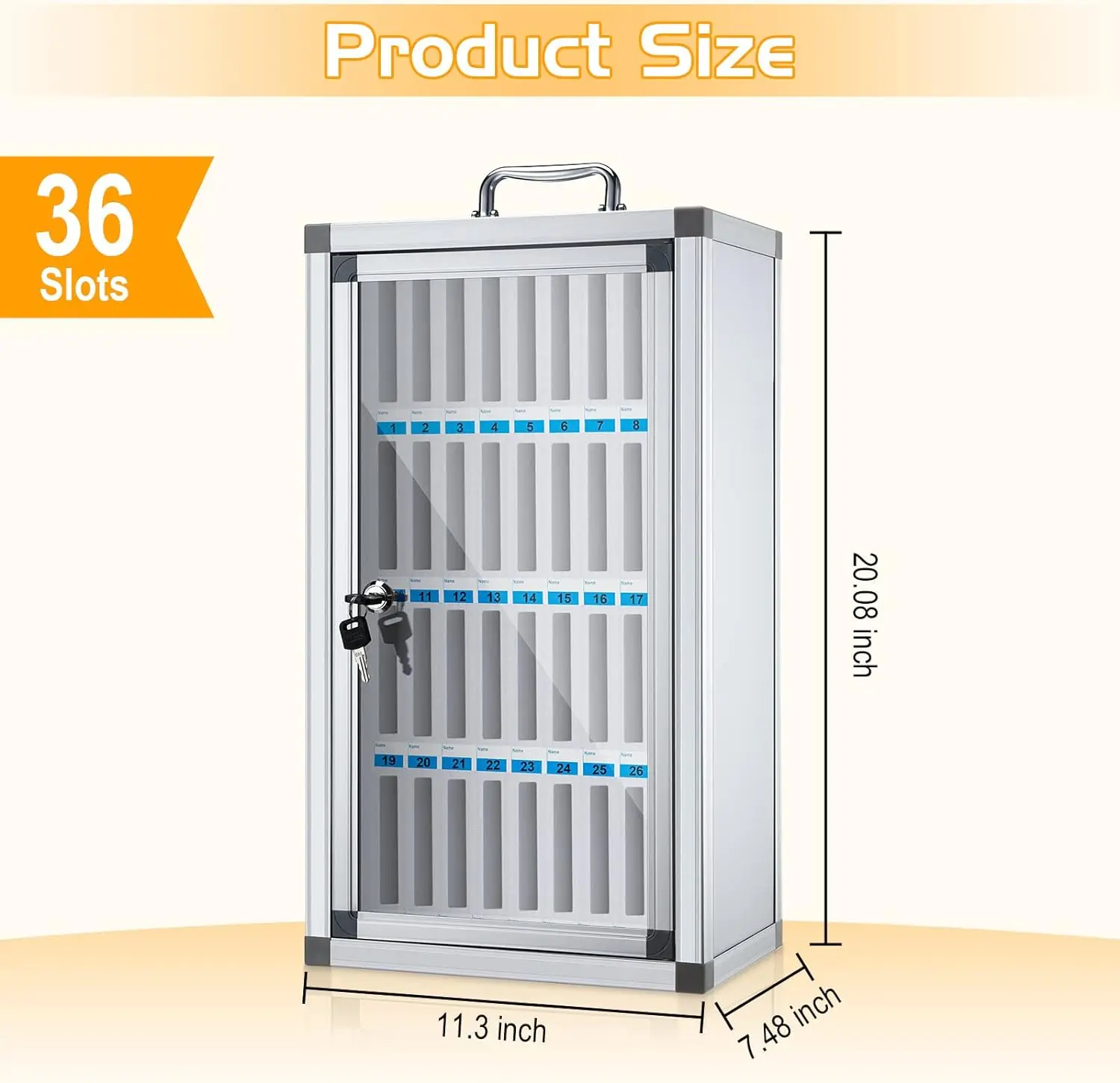 OEM design silver color easy carry hard shell 36 slots cell phones storage case aluminum carry case