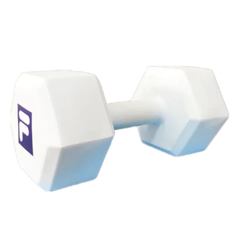 Visual Merchandising Sport Decoration Durable Resin dumbbell Statues with Customized Logo