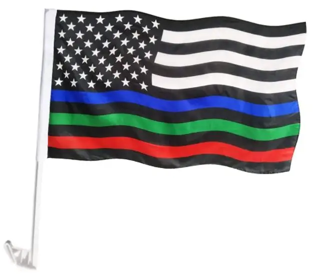 Высококачественные новые стильные тонкие синие, зеленые, красные линии, американские автомобильные флаги