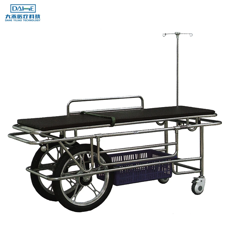 
YGM B12 Factory wholesale 304 stainless steel hospital medical Ambulance first aid stcheelstretoher patient transport trolley 