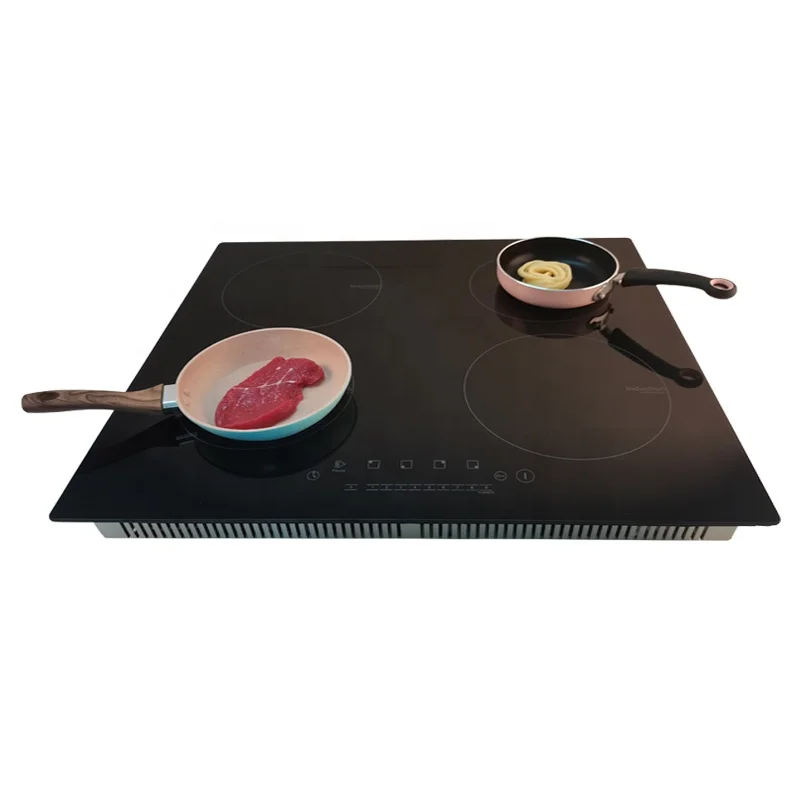 Four Burner Induction Cooker Top Build In Inverter Electric Hob 7600 Watt 23 Inch Glass Black Induction Cooker
