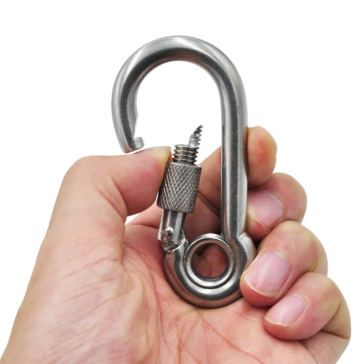 
6*60mm Ailot Metal Snap Hook Locking Swivel Small Clip Lanyard Light Carabiner 