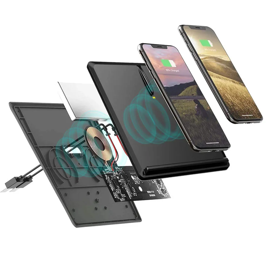 Car Wireless Charger For Tesla Model 3 S X Y For Iphone Android Smartphone Anti-Skid Dual Charging Board