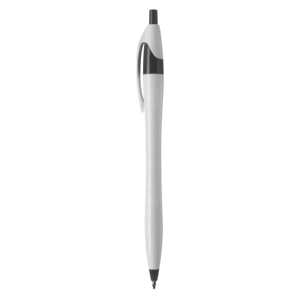 Economical  Popular Slim Stylish Plastic Pen with Contoured Design 1200M Writing Custom Logo Promotional Gift PP131 Oracle White