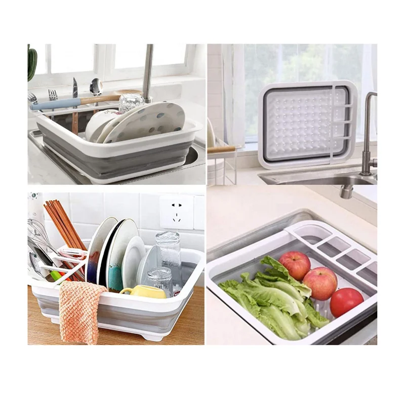 Kitchen storage  collapsible dish drying rack eco-friendly plastic drying storage rack portable dish drainer for kitchen