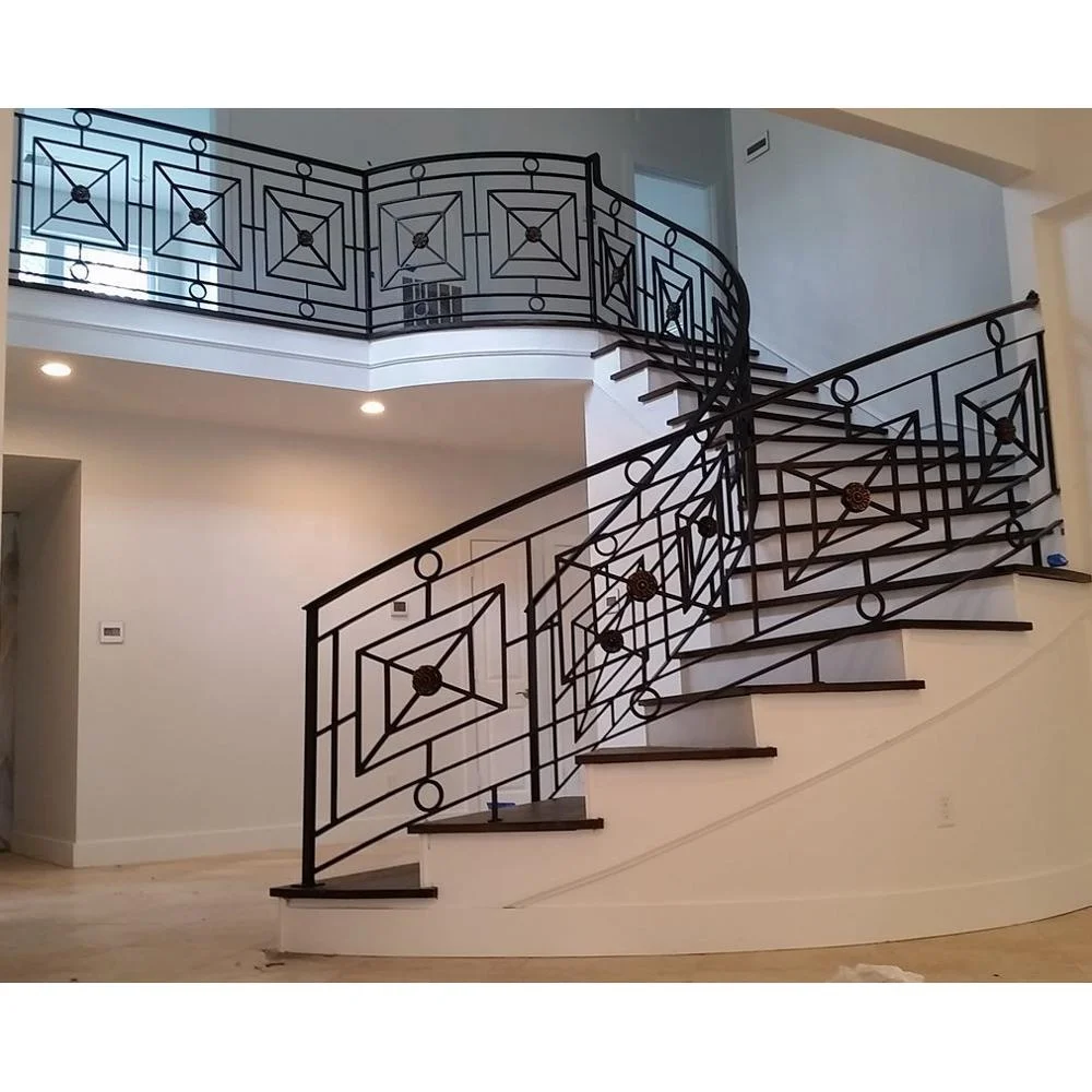 Дизайн лестничных перил/балюстрады из кованого железа и поручней/балясины Металлические Балконные Перила для наружного графического дизайна современные виллы