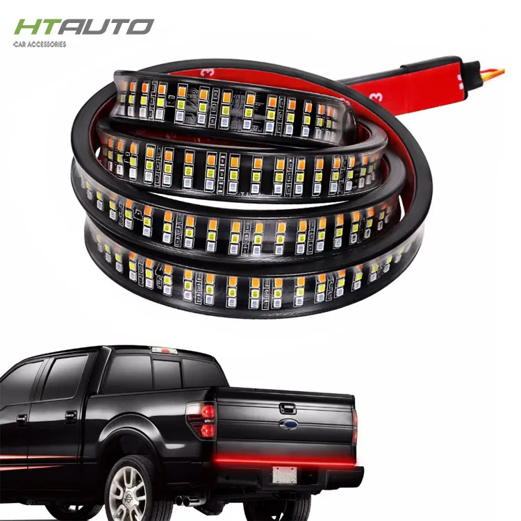  HTAUTO Redline Тройная светодиодная световая балка для задних ворот с последовательным янтарным поворотным сигналом полнофункциональный обратный