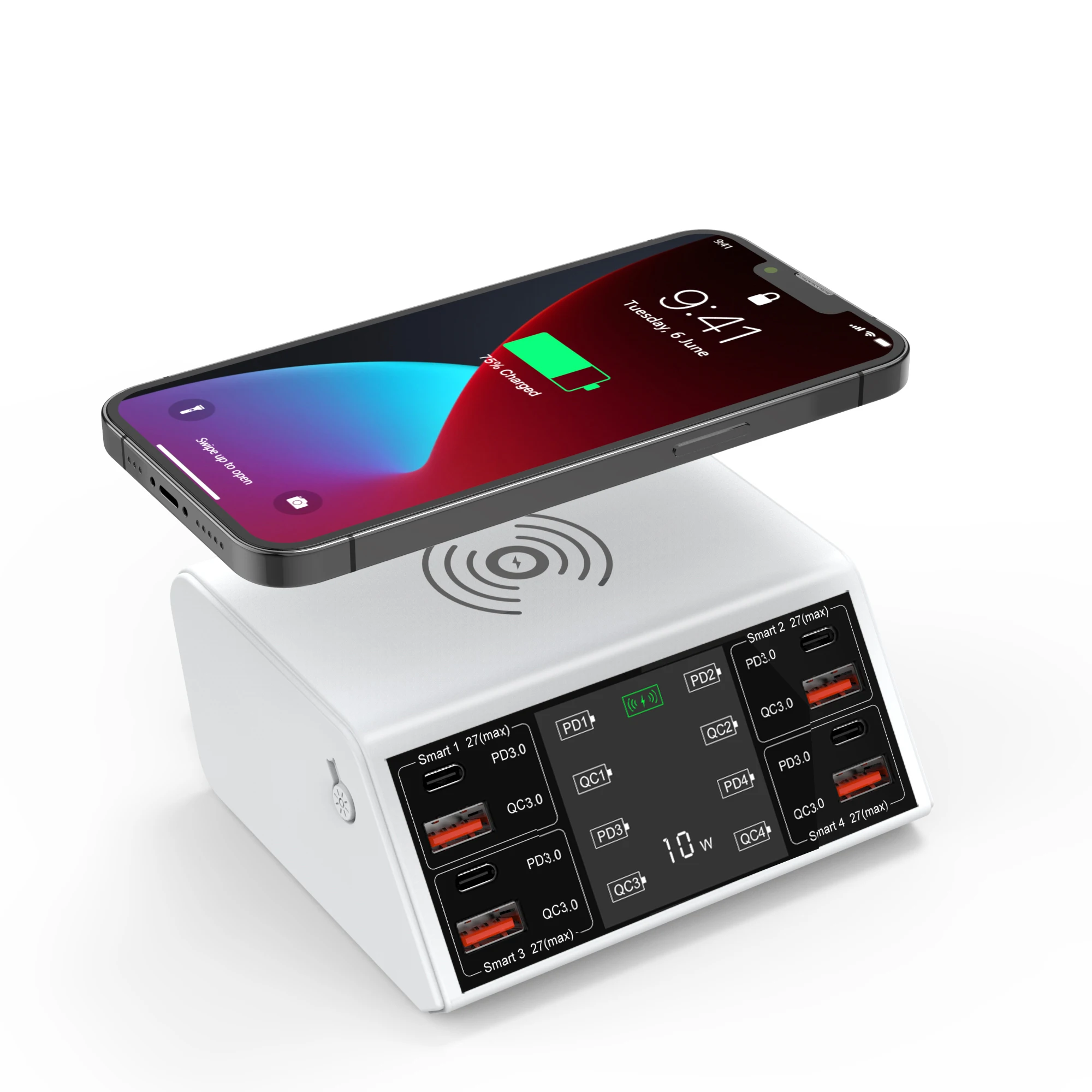 100W 8 портов Мульти устройство для быстрой зарядки с usb-портом концентратор зарядная станция для iPhone 13 12 Pro для Samsung IPad планшетов Xiaomi Huawei зарядное устройство PD