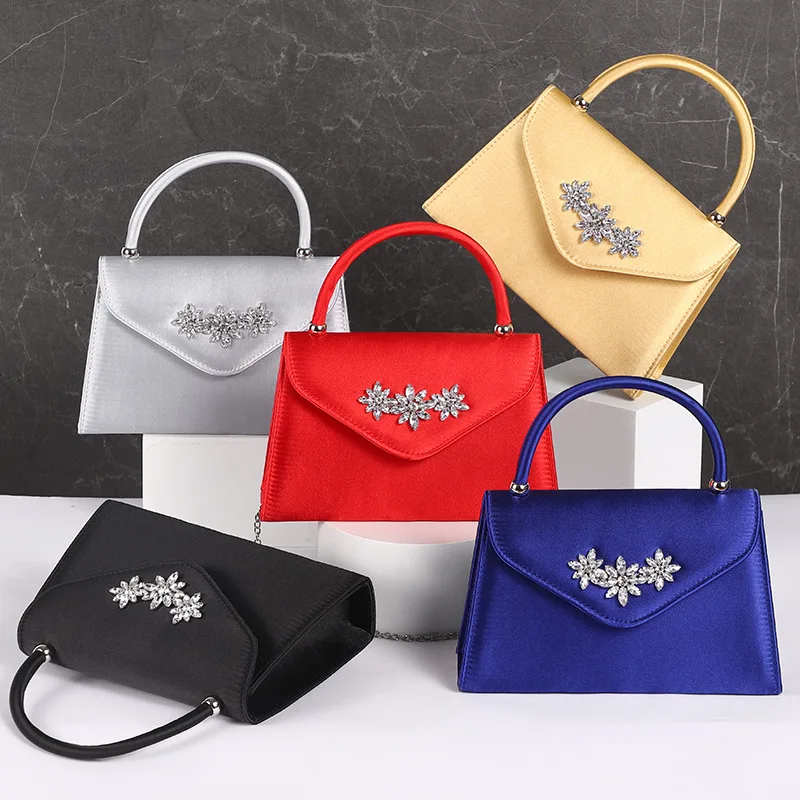 Wholesale new arrival rhinestone flowers ladies purses hand bag women handbags formal dress evening bag