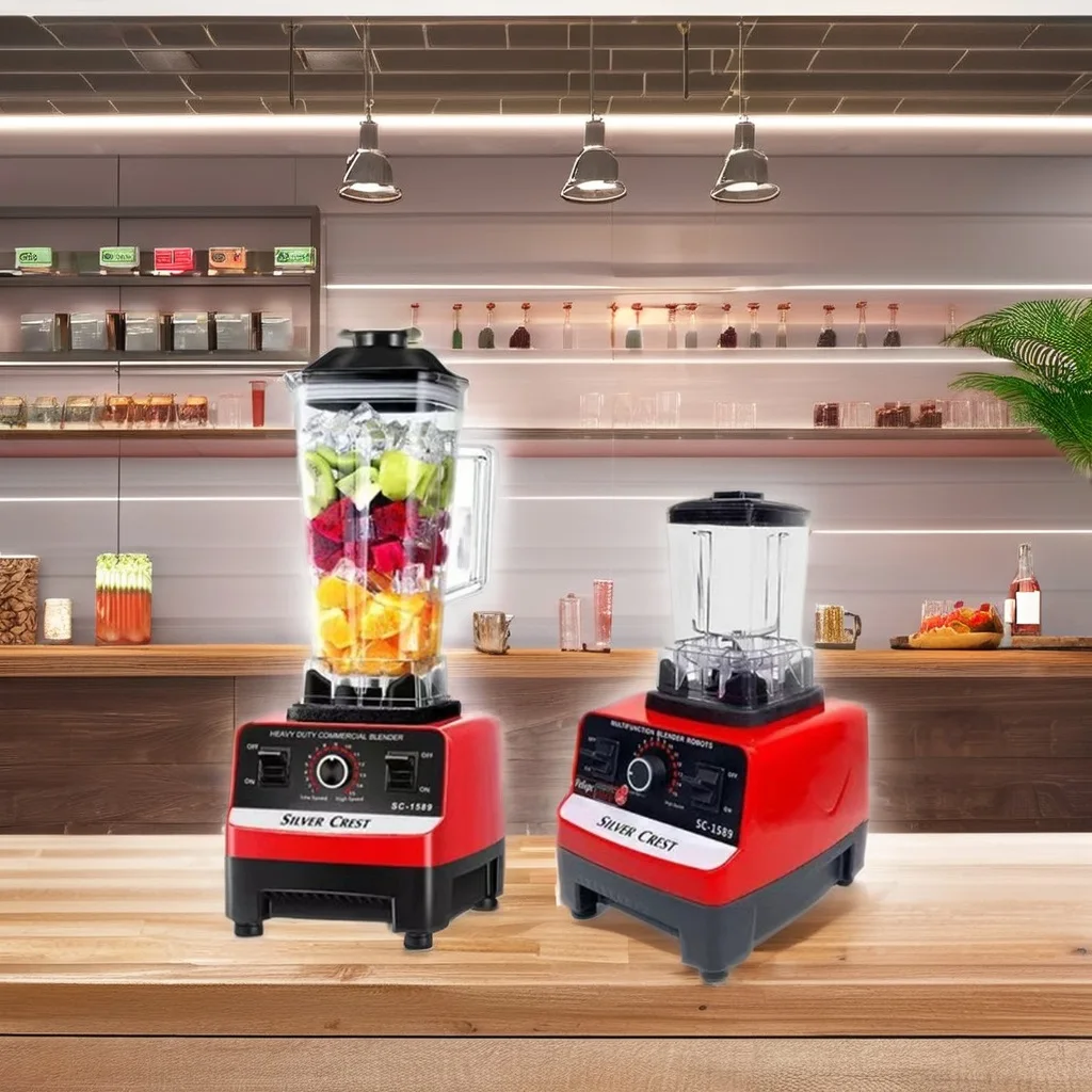 2025 Hot Sell 2 in 1 4500W Kitchen Appliances Silver Crest Heavy Duty Blender Smoothie Juicer Mixer Baby Food Processor Machine