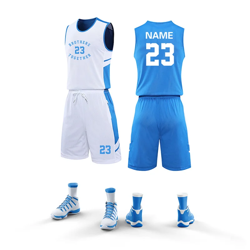 In Stock Best Style 100% Polyester Youth Basketball Reversible Uniform